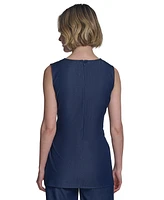 Halston Women's Denim-Like Tie-Waist Sleeveless Top