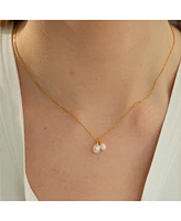 Sterling Silver 18k Gold Plated Maisie Duo Cultured Pearl Pendant Necklace