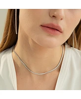 Sterling Silver Cherie Drop Tennis Earrings
