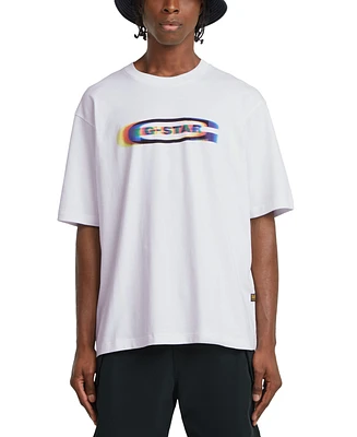 G-Star Raw Men's Old Skool Oversized Short Sleeve Color Shift Logo Graphic T-Shirt