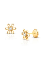 Tiny Blessings Children's 14K Gold Dreaming Daisies Studs Girl's Screw Back Earrings