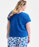 Style & Co Plus V-Neck Dolman-Sleeve Top, Exclusively at Macy's