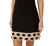 Adrianna by Papell Women's Square-Neck Crochet-Trim Dress