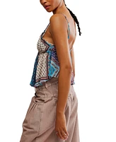 Free People Women's Alix Printed V-Neck Sleeveless Top