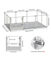 Bingopaw Transparent Pet Pen with Mat for Dog/Cat/Rabbit Litter Box