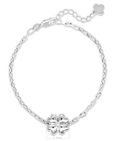 Devata Clover Heart Chain Bracelet, 7.0 in adj to 8.0 in