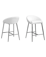 Stylish Set of Two Metal Bar Chairs with Low Back Support