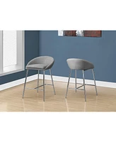 Stylish Set of Two Metal Bar Chairs with Low Back Support