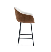 Set of 2 Modern Counter Height Bar Stools, Two-Tone Design for Kitchen Island & Home Bar-The Pop Home