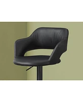Faux Leather And Metal Low Back Adjustable Height Bar Chair