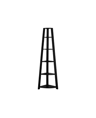 Wooden 5-Tier Corner Bookshelf – Space-Efficient Display Stand for Home or Office