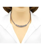 Devata Bali Filgree with Dragon Bone Chain Necklace in Sterling Silver, 16 in adj to 18 in