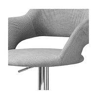 24 " Light Grey And Silver Metal Low Back Bar Height Bar Chair