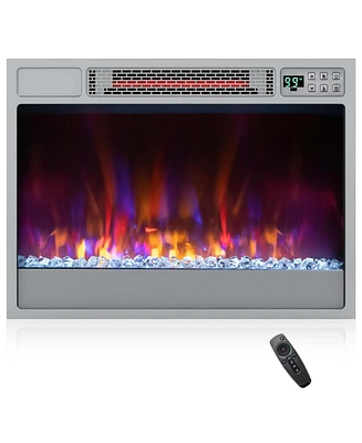 23-inch Infrared Quartz Electric Fireplace Insert with Remote Control