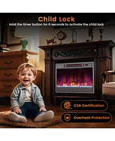 23-inch Infrared Quartz Electric Fireplace Insert with Remote Control
