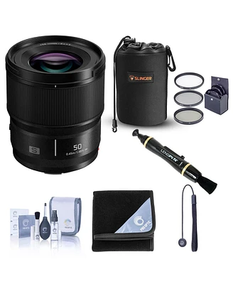 Panasonic Lumix S 50mm f/1.8 Lens for L Mount, Bundle with ProOptic 67mm Filter Kit, Pouch, Lens Cleaner, Lens Wrap, Cleaning Kit, Lens Cap Tether