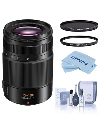 Panasonic Leica Dg Vario-Elmarit 35-100mm f/2.8 Lens, Bundle with Hoya 58mm Uv and Cpl Filters