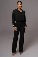 Jluxlabel Women's Black Stella Button Up Shirt