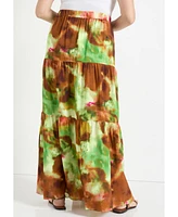 June + Vie Plus High-Slit Maxi Skirt