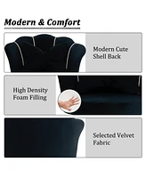 Dyhome Modern Velvet Task Chair 360 Swivel Adjustable Height Office