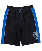 Avengers Boys Black Panther Upf 50+ Rash Guard and Swim Trunks Outfit Set