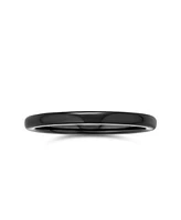Bling Jewelry Minimalist Thin Stackable Dome Band Ring 2MM Gold Silver Black Plated Titanium Simple