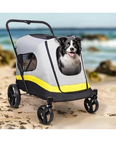 Bingopaw 4 Wheel Medium-Large Dog Stroller With 3 Zipper Doors