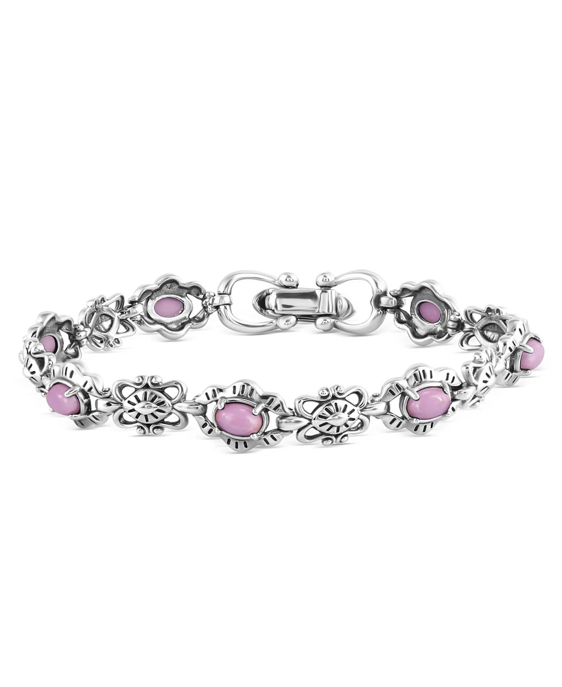 Sterling Silver Phosphosiderite Concha Link Bracelet
