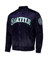 Pro Standard Men's Navy Seattle Mariners Wordmark Satin Full-Snap Jacket