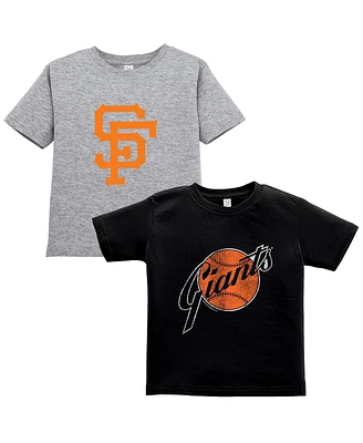 Soft As A Grape Toddler 2-Pack Black/Gray San Francisco Giants Cooperstown Collection T-Shirt Set