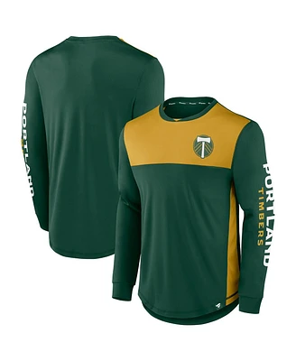 Fanatics Men's Green/Gold Portland Timbers Striker Long Sleeve T-Shirt
