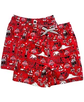 Wes & Willy Big Boys and Girls Scarlet Ohio State Buckeyes Luau Swimsuit