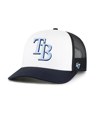 '47 Brand Men's White/Navy Tampa Bay Rays Freshman Trucker Adjustable Hat