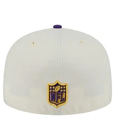 New Era Men's White/Purple Minnesota Vikings Main 59FIFTY Fitted Hat