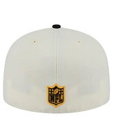 New Era Men's White/Black Pittsburgh Steelers Main 59FIFTY Fitted Hat