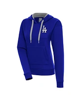 Antigua Women's Royal Los Angeles Dodgers Brushed Metallic Victory Pullover Hoodie