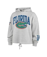 '47 Brand Women's Heather Gray Florida Gators High Hopes Long Sleeve Cropped Hoodie