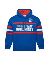 Mitchell & Ness Men's Blue New York Rangers Head Coach Slogan Pullover Hoodie