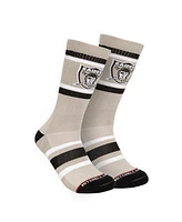 Mitchell & Ness Men's Gray Oakland Raiders Throwback Team Stripes Crew Socks