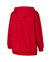 Fanatics Women's Red Wisconsin Badgers Plus Script Lace-Up V-neck Hoodie