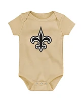 Outerstuff Baby Boys and Girls New Orleans Saints Team Starter Bodysuit Set, 3-Pack