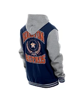 New Era Men's Navy Houston Astros Throwback Prep Full-Snap Hoodie Jacket