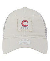 New Era Women's Light Beige Chicago Cubs Square Stitch 9TWENTY Adjustable Hat
