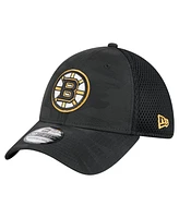New Era Men's Black Boston Bruins Active Subtle Camo 39THIRTY Flex Hat