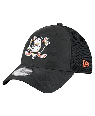 New Era Men's Black Anaheim Ducks Active Subtle Camo 39THIRTY Flex Hat