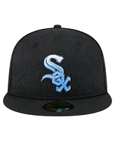 New Era Men's Black Chicago White Sox Tonal Koi 59FIFTY Fitted Hat