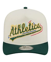 New Era Men's White Athletics Team Scribble Golfer Adjustable Hat