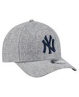 New Era Men's Gray New York Yankees Cotton Weave M-Crown A-Frame 9FORTY Adjustable Hat