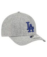 New Era Men's Gray Los Angeles Dodgers Cotton Weave M-Crown A-Frame 9FORTY Adjustable Hat