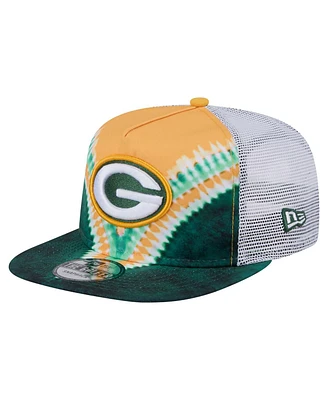 New Era Men's Gold/Green Green Bay Packers Throwback Dye Golfer Snapback Hat